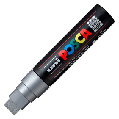 Marcador Acrílico Plateado PC-17K Punta Rectangular XXL Posca