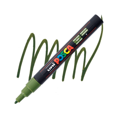 Marcador Acrílico Verde Caqui PC-3M Punta Fina Posca