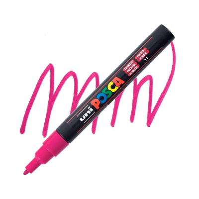 Marcador Acrílico Fucsia PC-3M Punta Fina Posca1