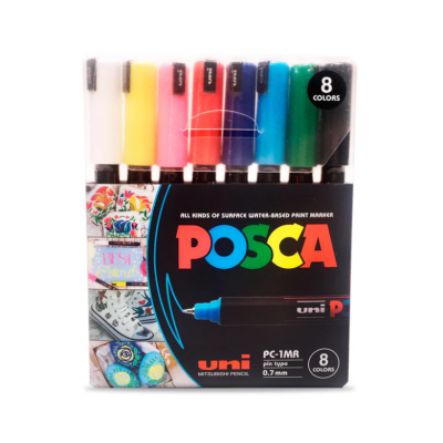 Set 8 Marcadores Acrílicos PC-1MR 0.7mm Posca