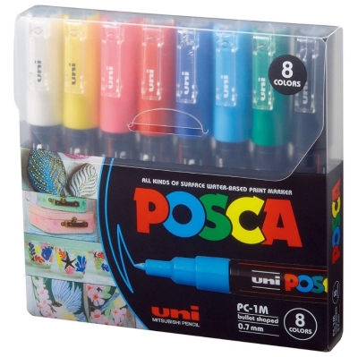 Set 8 Marcadores Acrílicos PC-1M 0.7mm Posca