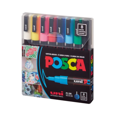 Set 8 Marcadores Acrílicos PC-3M 0.9-1.3mm Posca