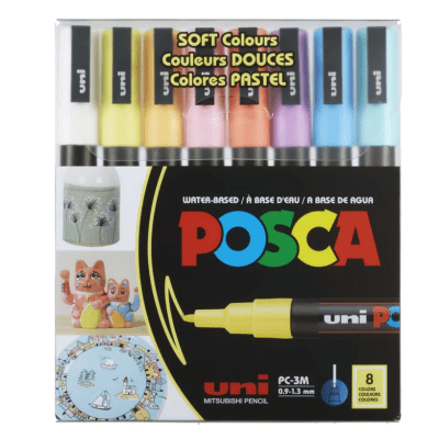 Set 8 Marcadores Acrílicos Pastel PC-3M Posca