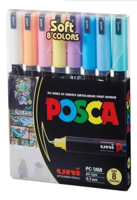 SET MARCADOR POSCA 1MR 8 COLORES PASTEL