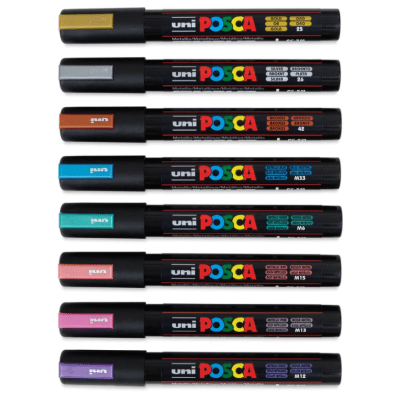 Marcadores Posca Pc-5m Colores Metalicos Set 8u