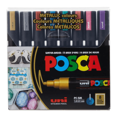 Marcadores Posca Pc-5m Colores Metalicos Set 8u