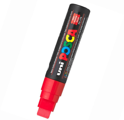 Marcador Acrílico Rojo PC-17K Punta Rectangular XXL Posca