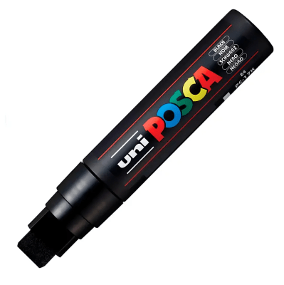 Marcador Acrílico Negro PC-17K Punta Rectangular XXL Posca