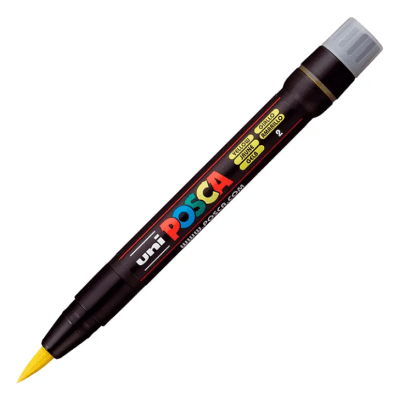 Marcador Acrílico Pincel Amarillo PCF-350 Posca