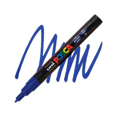 Marcador Acrílico Azul PC-3M Punta Fina Posca