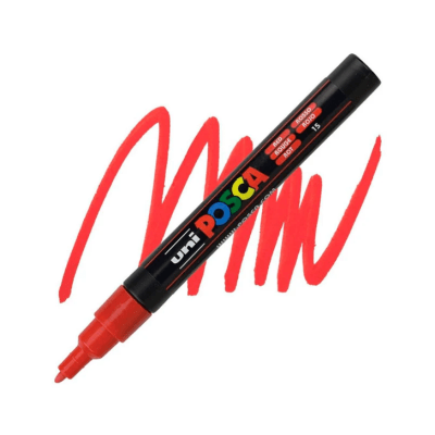 Marcador Acrílico Rojo PC-3M Punta Fina Posca1