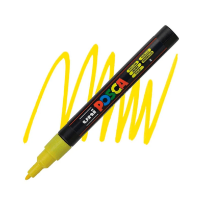 Marcador Acrílico Amarillo PC-3M Punta Fina Posca1