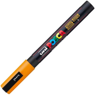 Marcador Acrílico Amarillo Brillante PC-3M Punta Fina Posca