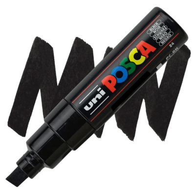 Marcador Acrílico Negro PC-8K Punta Biselada Posca