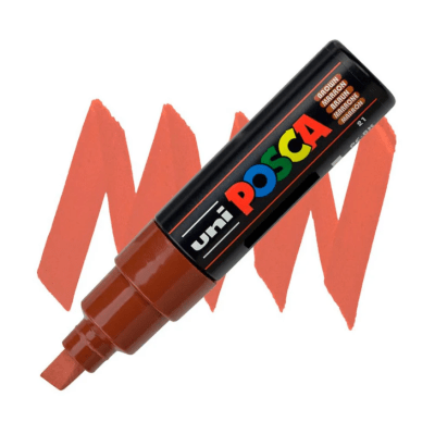 Marcador Acrílico Café PC-8K Punta Biselada Posca