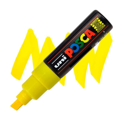 Marcador Acrílico Amarillo PC-8K Punta Biselada Posca