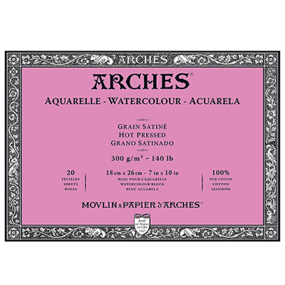 Block Encolado Arches Grano Satinado 18x26 cm