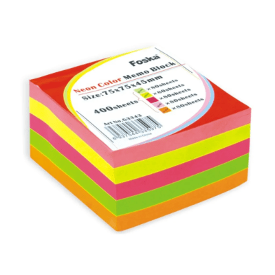 Memo Block Adhesivo Neón 400 Hojas Foska G33431