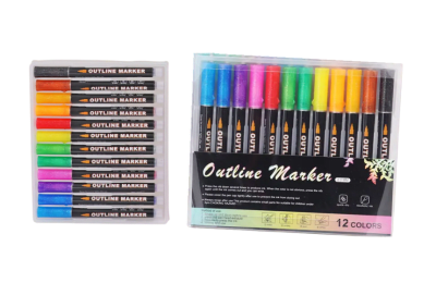 12 marcadores de contorno lettering