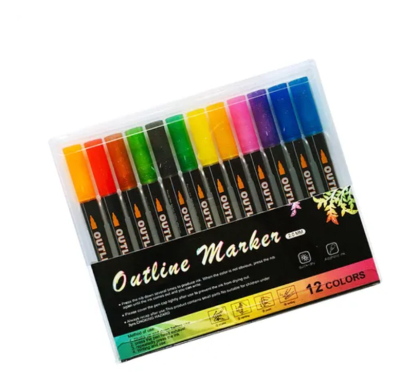 12 marcadores de contorno lettering