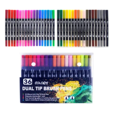 36 lettering marcadores doble punta pincel brush