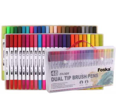 48 lettering marcadores doble punta pincel brush1