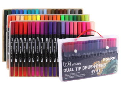 60 lettering marcadores doble punta pincel brush