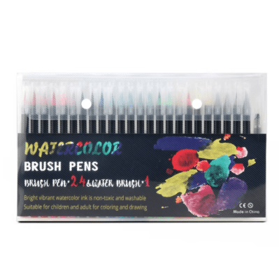 24 marcadores punta pincel acuarela water color1
