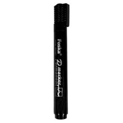 Marcador Permanente Negro Punta Redonda MK7001 Foska