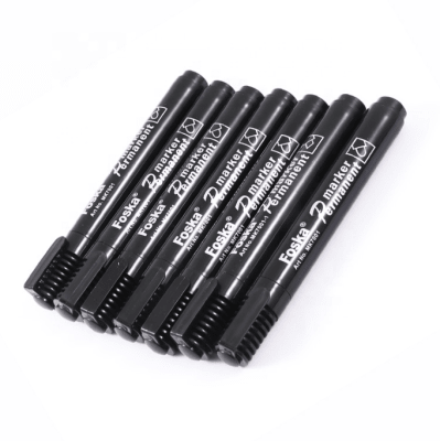 Marcador Permanente Negro Punta Redonda MK7001 Foska