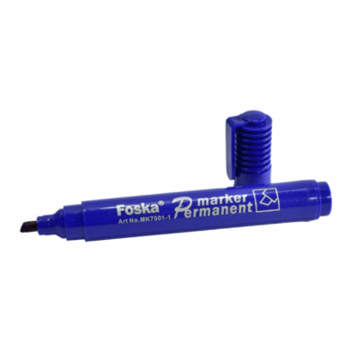 Plumón Permanente Azul Punta Biselada MK7001-1 Foska