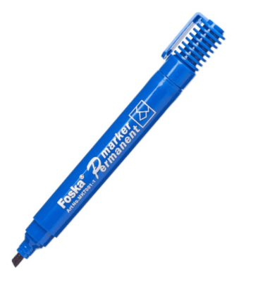Plumón Permanente Azul Punta Biselada MK7001-1 Foska