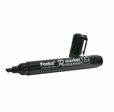 Plumón Permanente Negro Punta Biselada MK7001-1 Foska