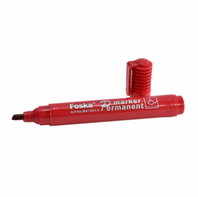 Plumón Permanente Rojo Punta Biselada MK7001-1 Foska