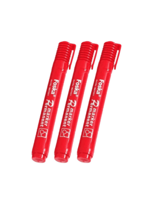 Marcador Permanente Rojo Punta Redonda MK7001 Foska