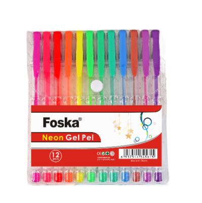 12 Bolígrafos lapiceras gel neón