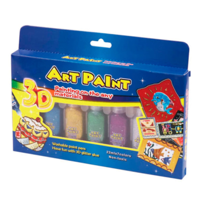 Pegamento 3D con Glitter 7 colores Foska