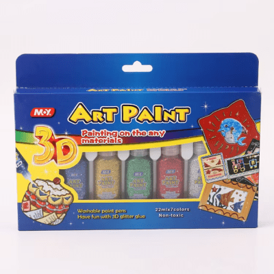 Pegamento 3D con Glitter 7 colores Foska