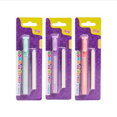 Goma Borrar Lapiz Retractil + Respuesto Blister ADIX
