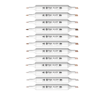 Set Marcadores Artísticos Doble Punta Alloy 12 Unidades Tonos Piel Filgo
