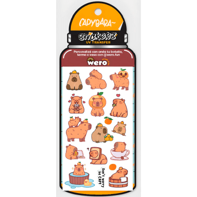 Stickers para Botella Capybara Wero1