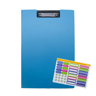 Tabla con Apretador Azul Oficio doble ADETEC