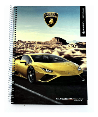 Cuaderno Carta Rhein Lamborghini Triple 120hj 7mm Tapa Dura