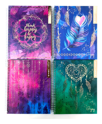 Cuaderno 1/2 Oficio Rhein Gipsy Triple 150hj 5mm Tapa Dura1