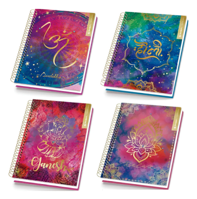 Cuaderno 1/2 Oficio Rhein India Triple 120hj 5mm Tapa Dura