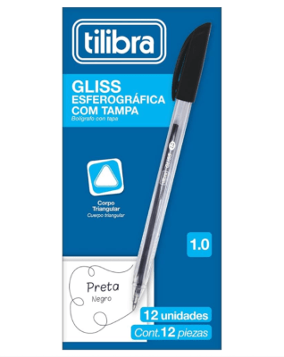 Boligrafo Gliss 1,0MM Negro TILIBRA