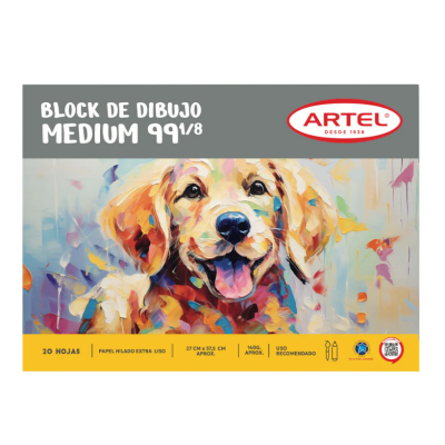 Block de Dibujo Medium 99 1/8 26x37cm 20 hjs Artel