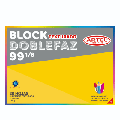 Block de Dibujo Doble Faz 99 1/8 26x37cm 20 hjs Artel