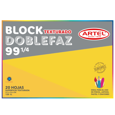 Block de Dibujo Doble Faz 99 1/4 37x54cm 20 hjs Artel