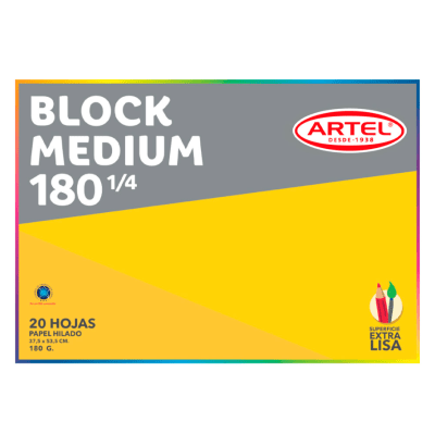 Block de Dibujo Medium 180 1/4 37x54cm 20 hjs Artel